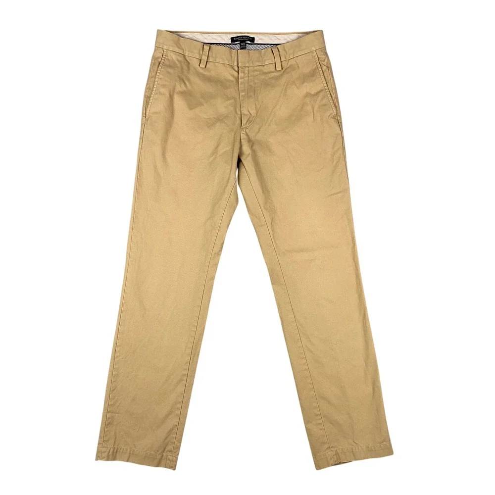 Banana Republic Emerson Chino Mens Tan Straight Fit Cotton Pants Size‎ 31